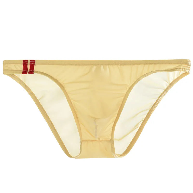 Men's Underwear Summer Ice Silk Thin Seamless U Bulge Pouch Sexy Men Briefs Mid Waist Breathable Underpants Male Panties Cueca