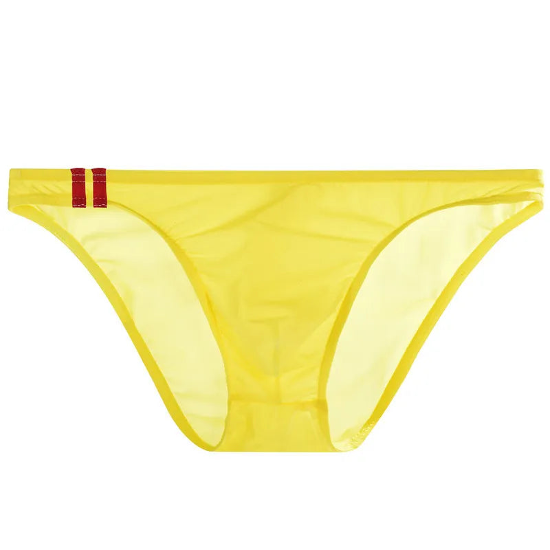 Men's Underwear Summer Ice Silk Thin Seamless U Bulge Pouch Sexy Men Briefs Mid Waist Breathable Underpants Male Panties Cueca