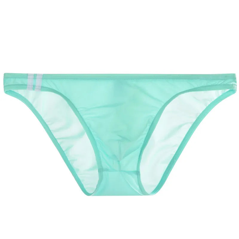 Men's Underwear Summer Ice Silk Thin Seamless U Bulge Pouch Sexy Men Briefs Mid Waist Breathable Underpants Male Panties Cueca