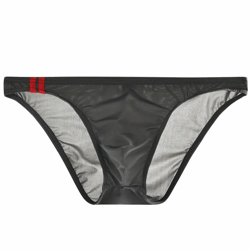 Men's Underwear Summer Ice Silk Thin Seamless U Bulge Pouch Sexy Men Briefs Mid Waist Breathable Underpants Male Panties Cueca