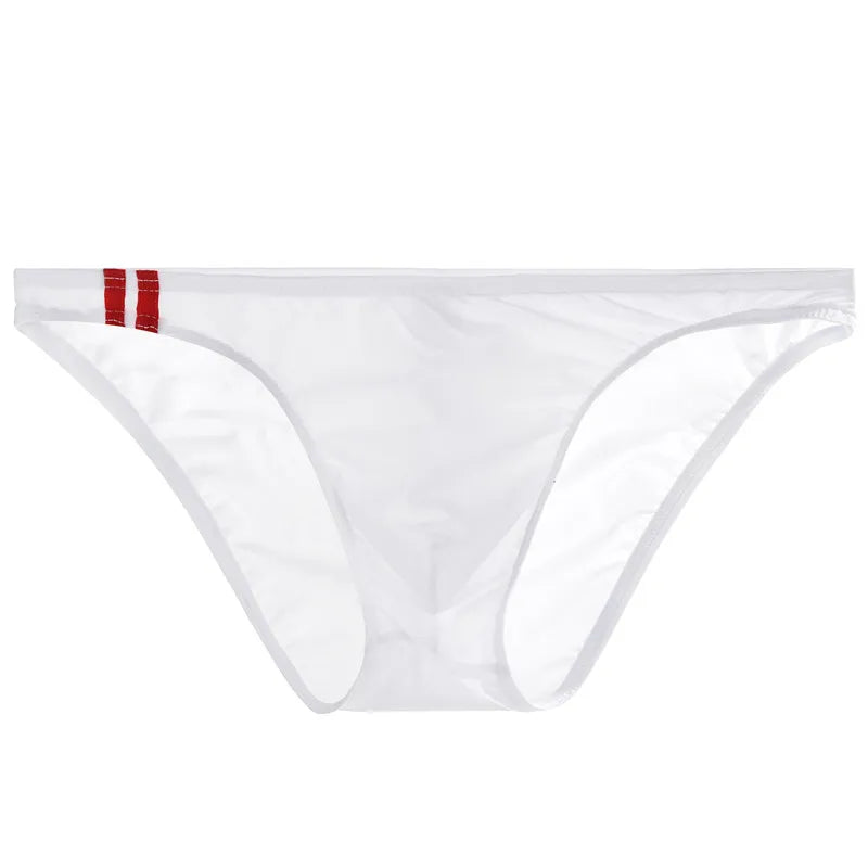 Men's Underwear Summer Ice Silk Thin Seamless U Bulge Pouch Sexy Men Briefs Mid Waist Breathable Underpants Male Panties Cueca