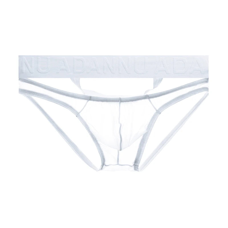 New Men's Transparent Underwear Sexy Low Waist Briefs With Rings U convex Pouch Man Comfortable Underpants Male Panties