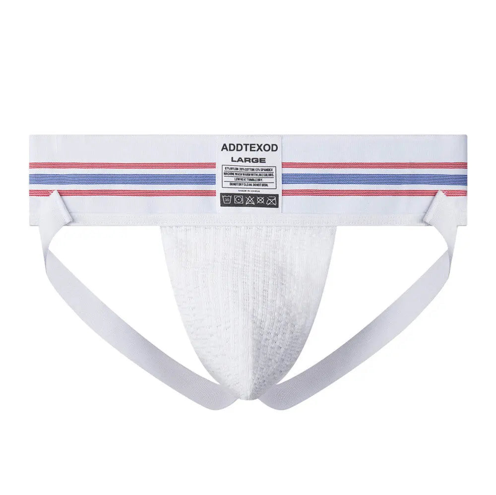 Mens Athletic Supporter Jockstrap With 3 Inch Wide Waistband Gym Workout Jock Strap Brief Stretch Mesh Pouch Sexy Gay Underwear