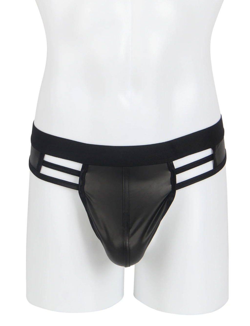 Sexy Man Unerderwear Black Sexy Imitation Leather Hollow Out Men Underwear Sissi Men Straps Sissy Hot Men Briefs Men's Panties