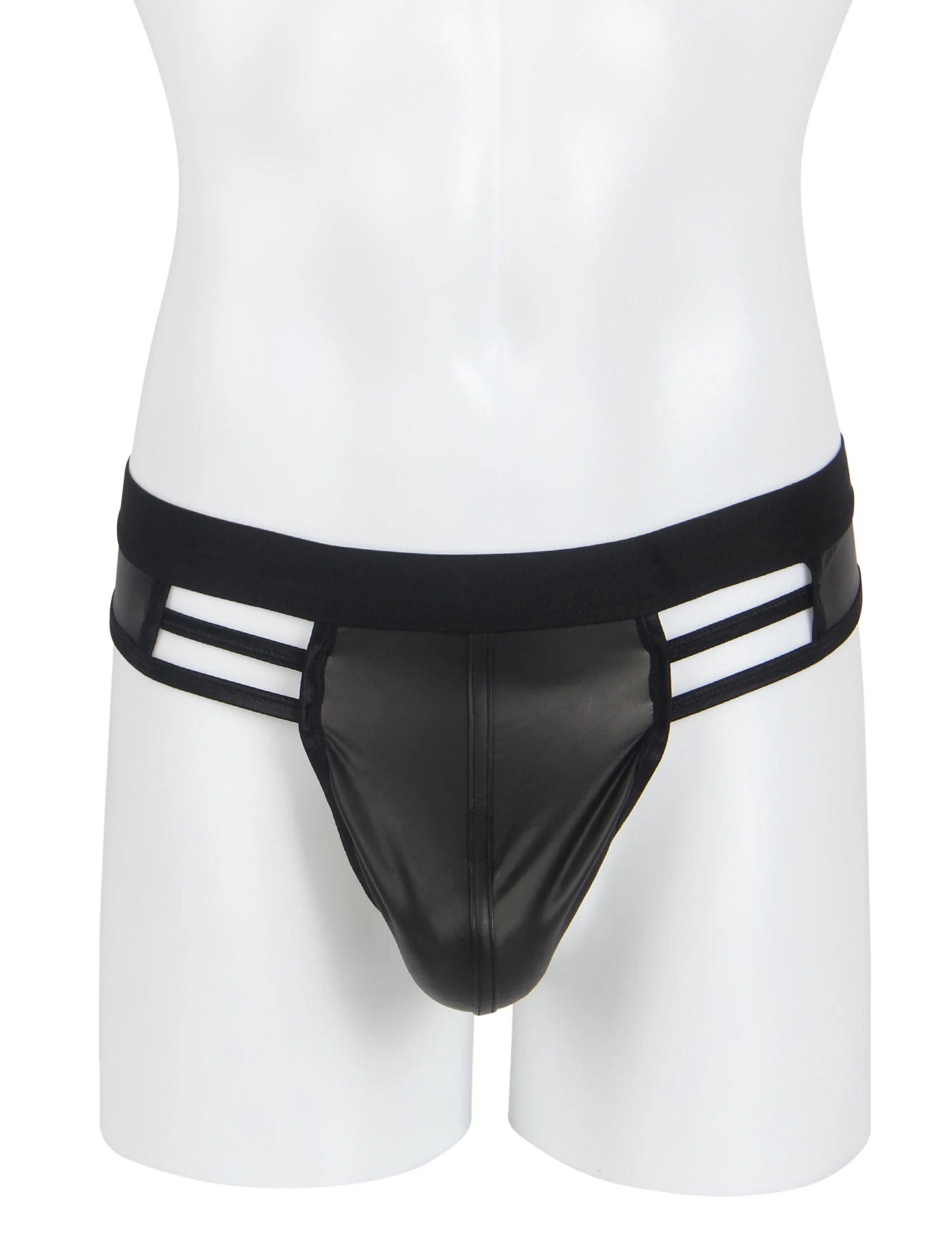 Sexy Man Unerderwear Black Sexy Imitation Leather Hollow Out Men Underwear Sissi Men Straps Sissy Hot Men Briefs Men's Panties