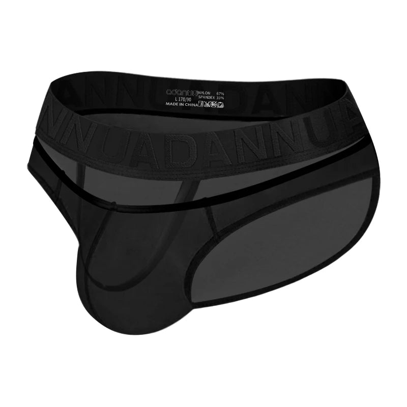 New Men's Transparent Underwear Sexy Low Waist Briefs With Rings U convex Pouch Man Comfortable Underpants Male Panties