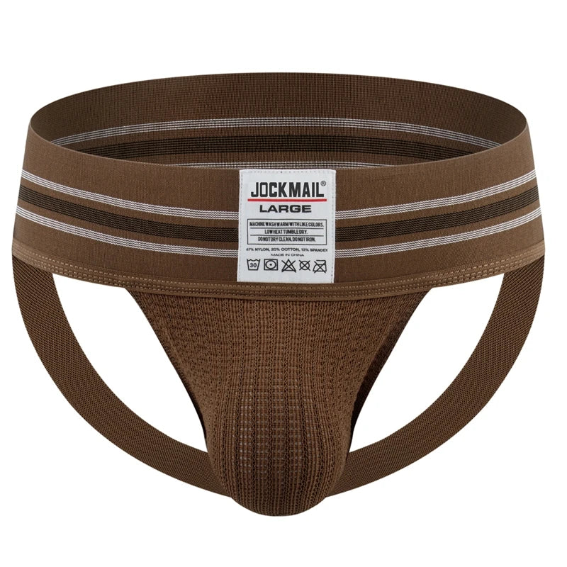 Men Sexy Jockstrap Thongs Underwear Lingerie Underpants Bikini G String Wide Waist Band Hombre Panties Men Athletic Supporters