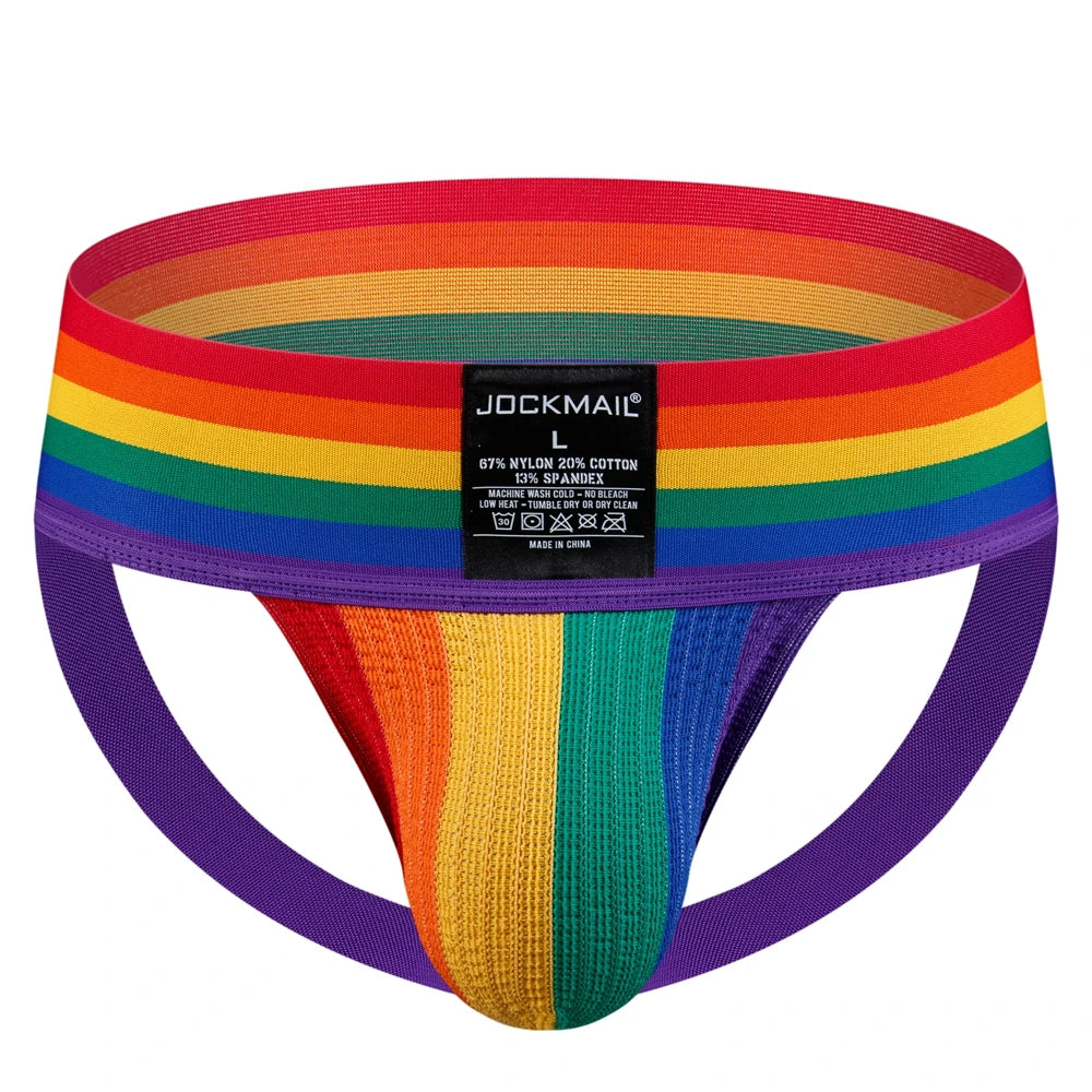 Men Sexy Jockstrap Thongs Underwear Lingerie Underpants Bikini G String Wide Waist Band Hombre Panties Men Athletic Supporters