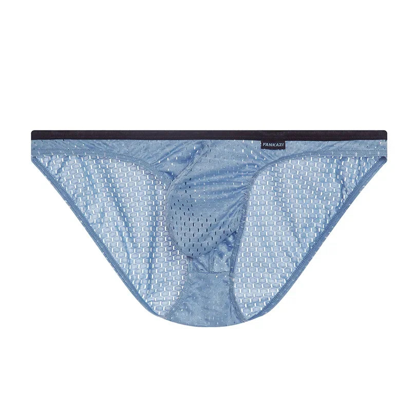 Men Mesh Briefs Breathable Panties Male Underwear Bikini Porn Underpants