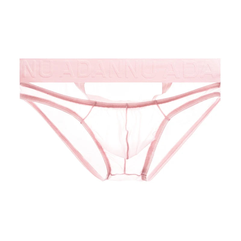 New Men's Transparent Underwear Sexy Low Waist Briefs With Rings U convex Pouch Man Comfortable Underpants Male Panties