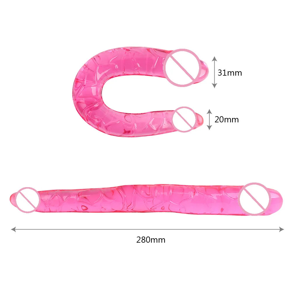 Double Head Dildos U Shape Realistic Dildo Penetration Dildo Masturbation Toys Vagina Plug Sex Toys Massager G-spot Stimulation