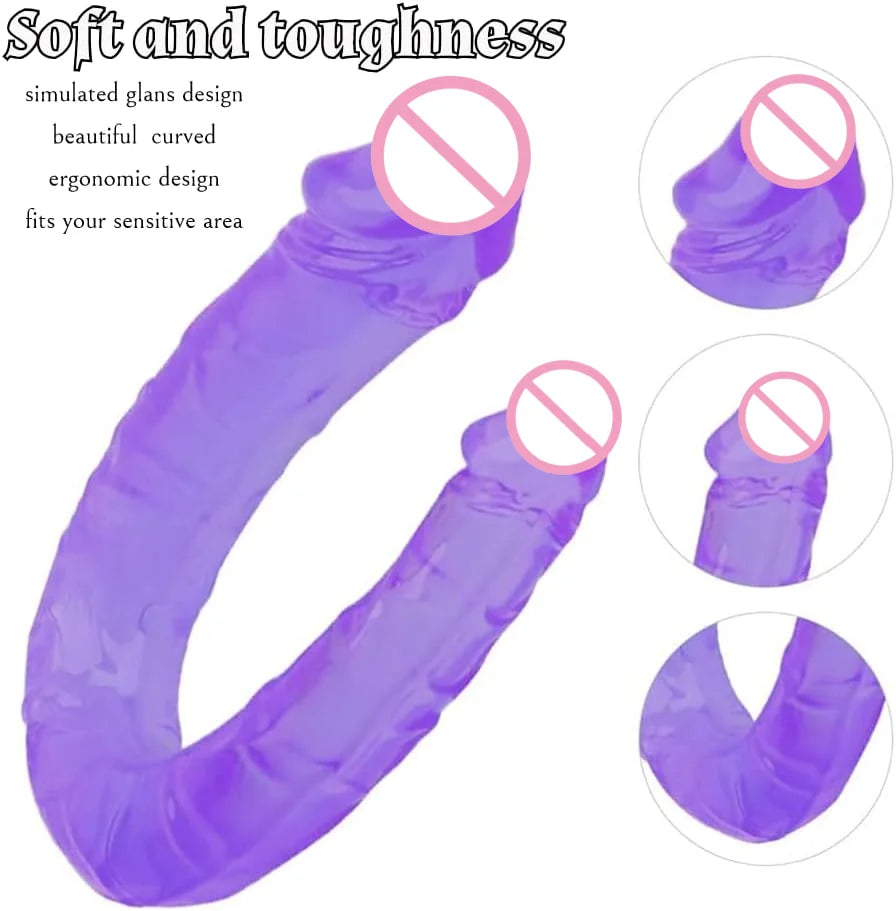 Double Head Dildos U Shape Realistic Dildo Penetration Dildo Masturbation Toys Vagina Plug Sex Toys Massager G-spot Stimulation